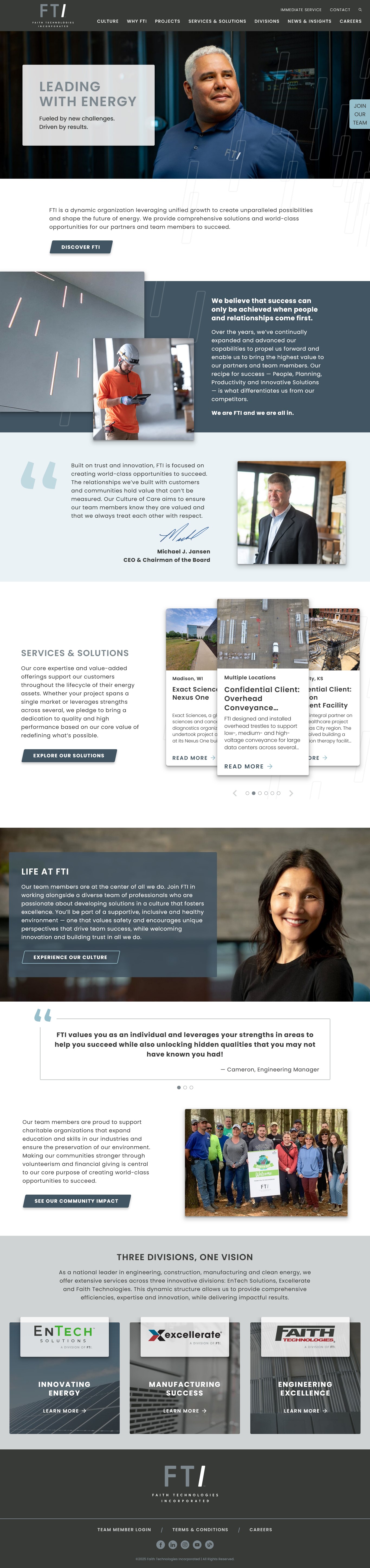 Faith Tech Inc homepage screenshot